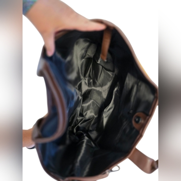 Tan and Brown SuedeTote Bag - Picture 5 of 7